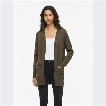 VILA RIL  FOREST NIGHT/ DARK MELAN OPEN STRIK CARDIGAN - 14044041